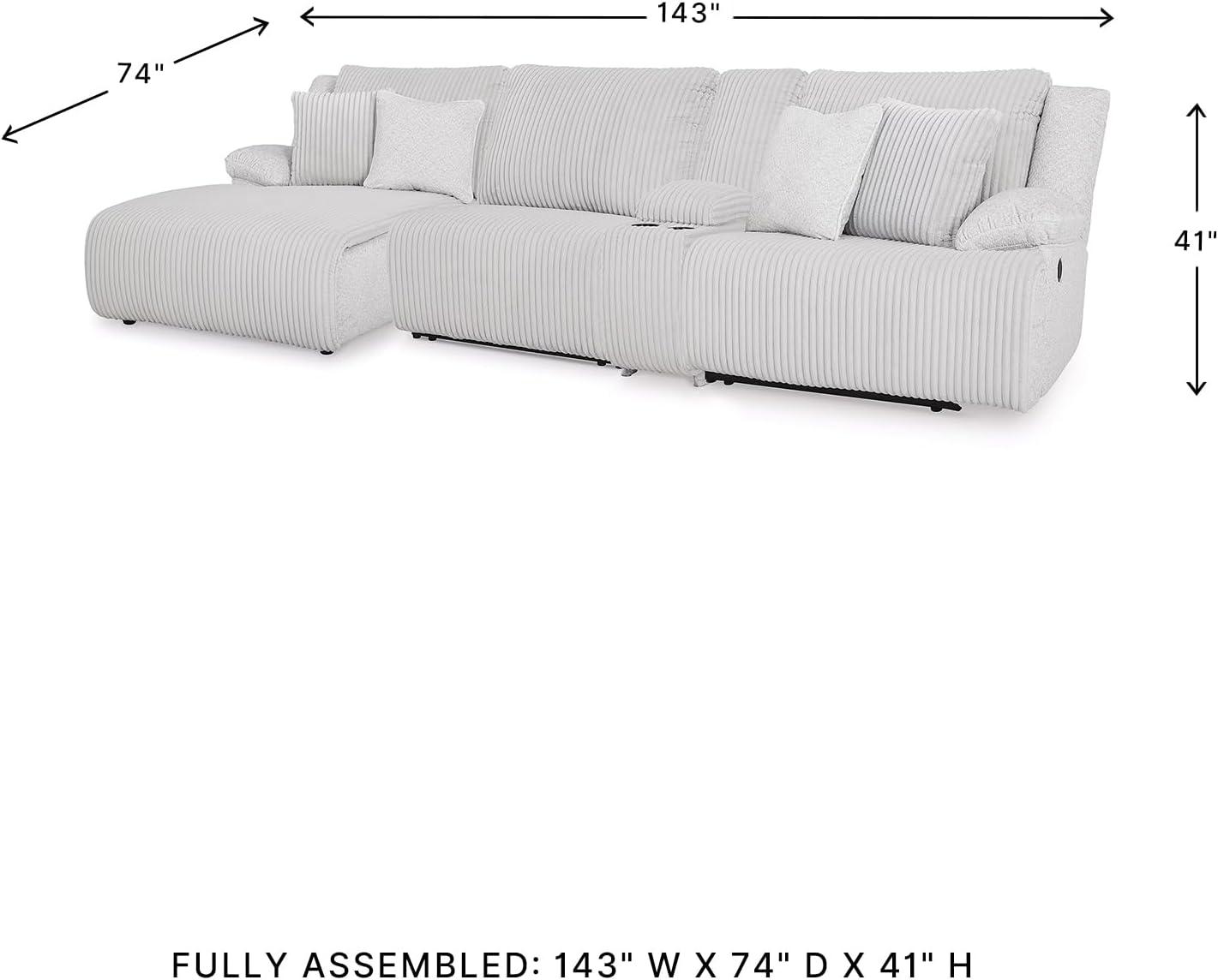 imageSignature Design by Ashley Top Tier Casual 3Piece Reclining Sectional Sofa with Chaise Console and Cup Holders Dark BrownLight Gray