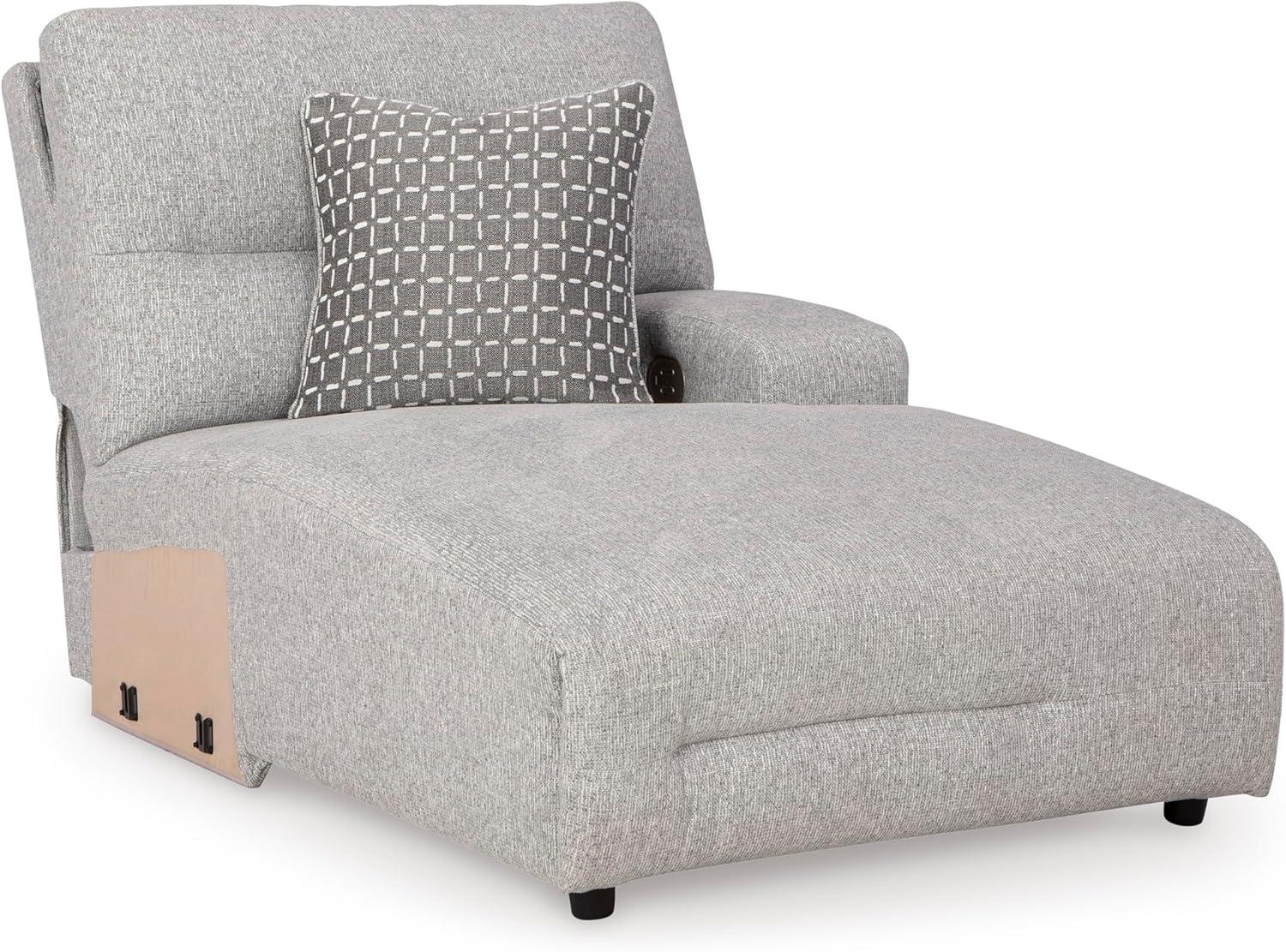 imageSignature Design by Ashley Top Tier Casual 3Piece Reclining Sectional Sofa with Chaise Console and Cup Holders Dark BrownLight Gray