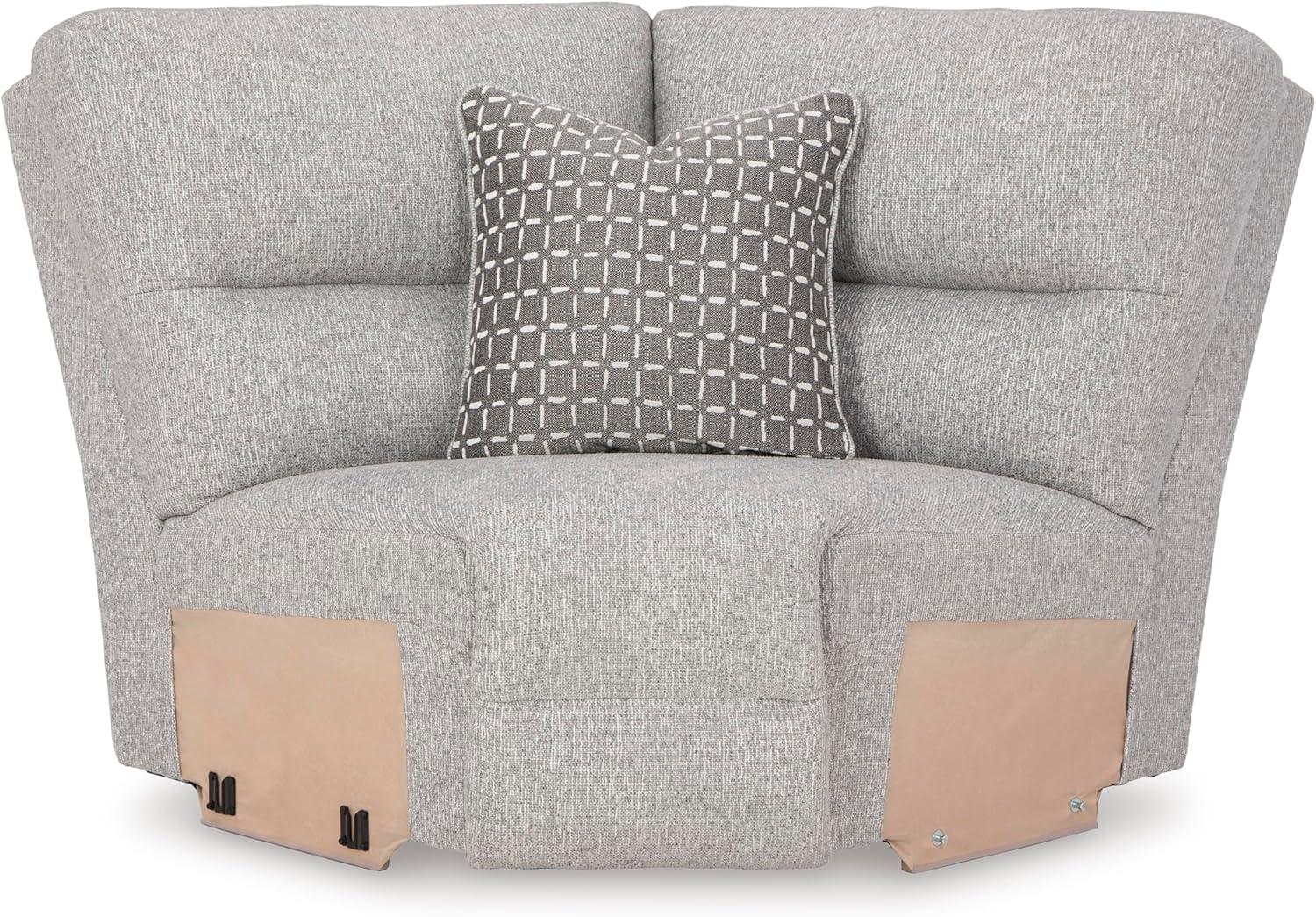imageSignature Design by Ashley Top Tier Casual 3Piece Reclining Sectional Sofa with Chaise Console and Cup Holders Dark BrownLight Gray