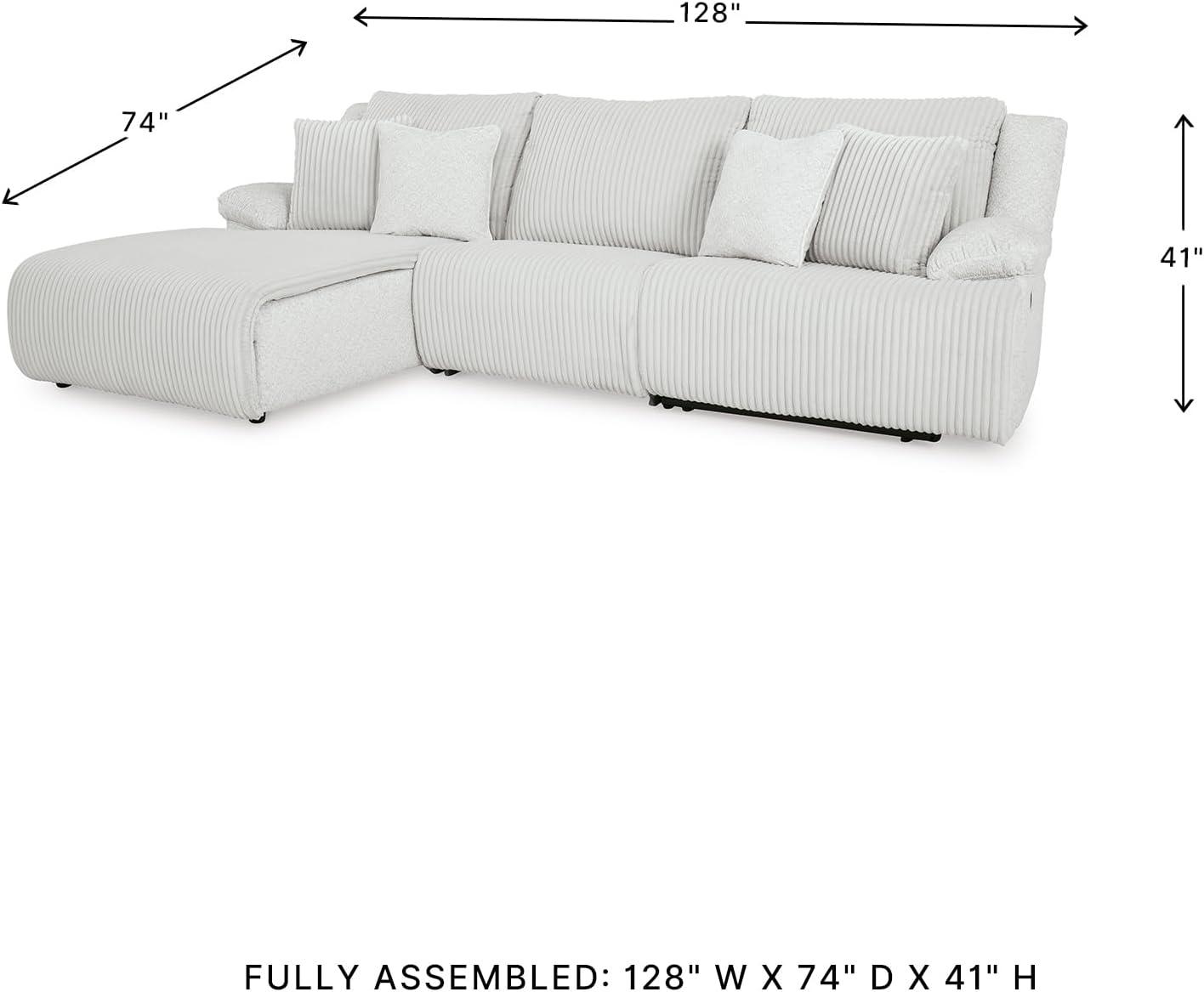 imageSignature Design by Ashley Top Tier Casual 3Piece Reclining Sectional Sofa with Chaise Console and Cup Holders Dark BrownLight Gray