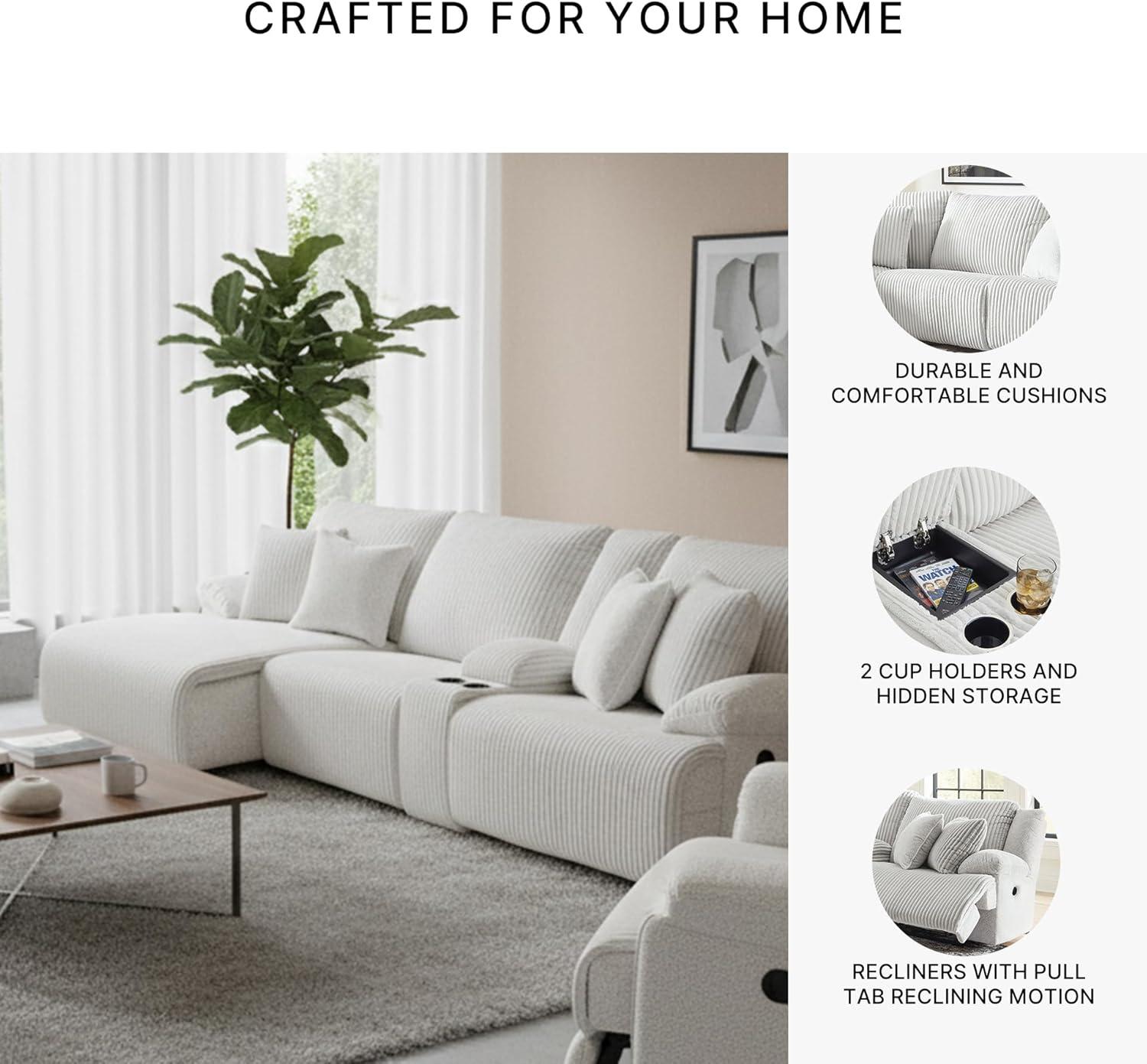 imageSignature Design by Ashley Top Tier Casual 3Piece Reclining Sectional Sofa with Chaise Console and Cup Holders Dark BrownLight Gray