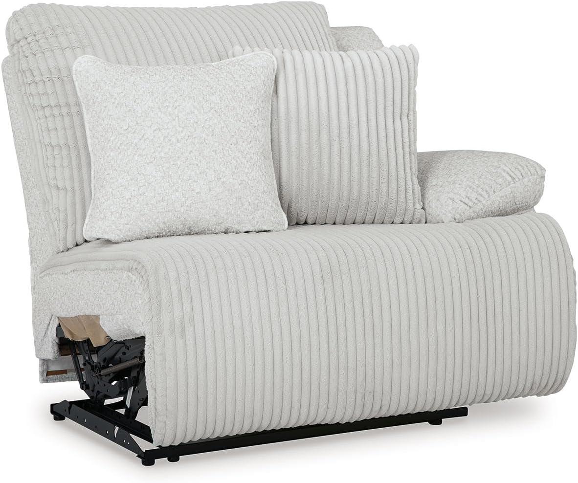 imageSignature Design by Ashley Top Tier Casual 3Piece Reclining Sectional Sofa with Chaise Console and Cup Holders Dark BrownLight Gray