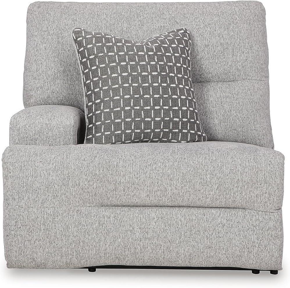 imageSignature Design by Ashley Top Tier Casual 3Piece Reclining Sectional Sofa with Chaise Console and Cup Holders Dark BrownLight Gray