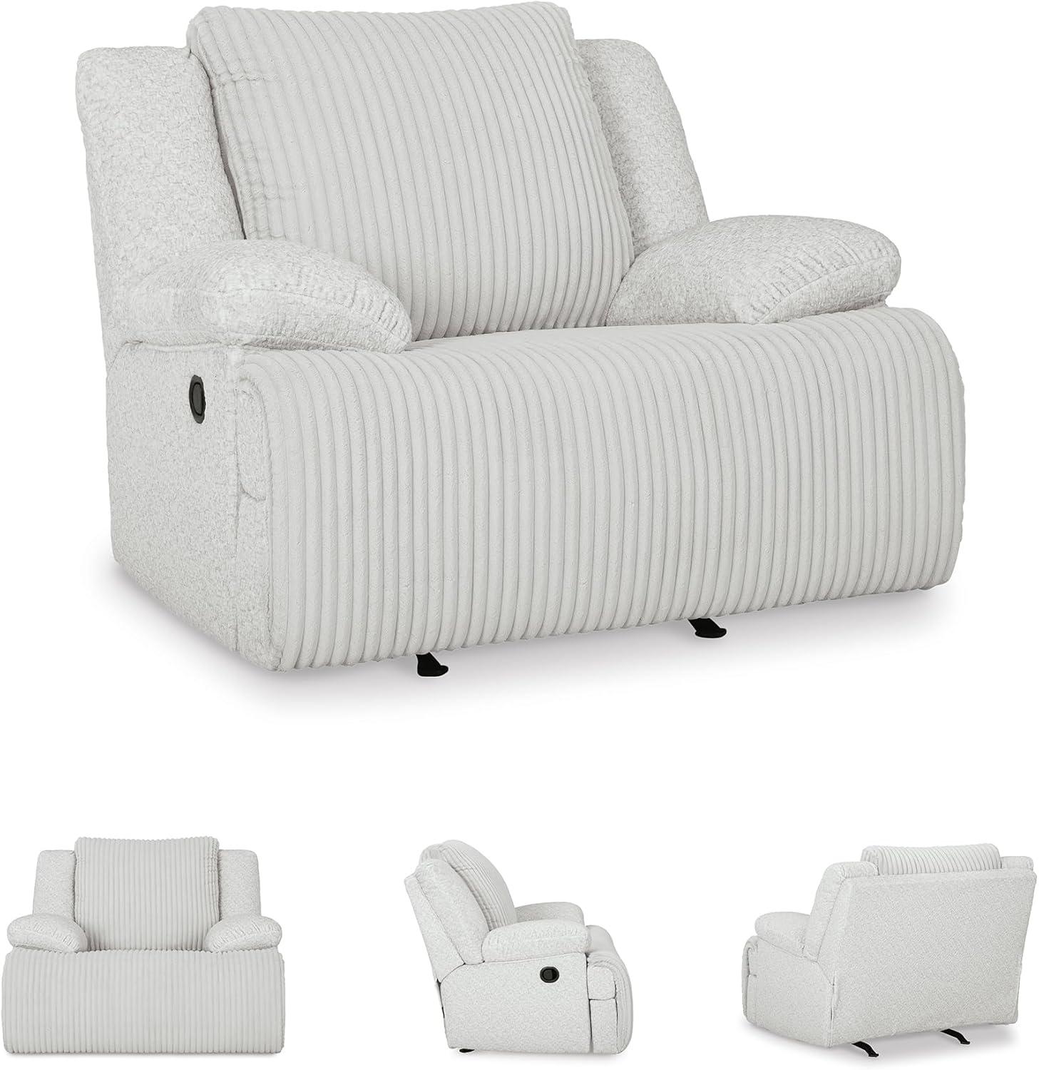 imageSignature Design by Ashley Top Tier Casual 3Piece Reclining Sectional Sofa with Chaise Console and Cup Holders Dark BrownWhite