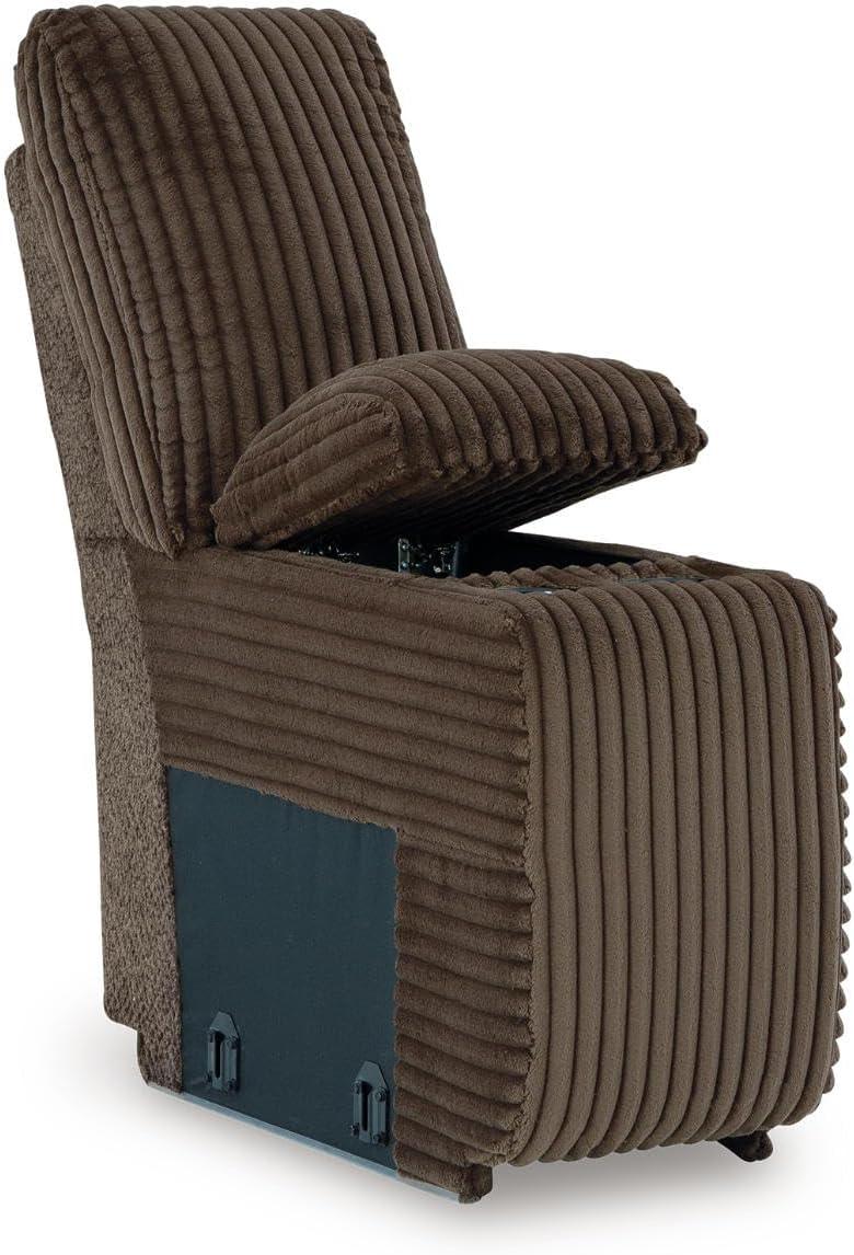 imageSignature Design by Ashley Top Tier Casual 3Piece Reclining Sectional Sofa with Chaise Console and Cup Holders Dark BrownWhite