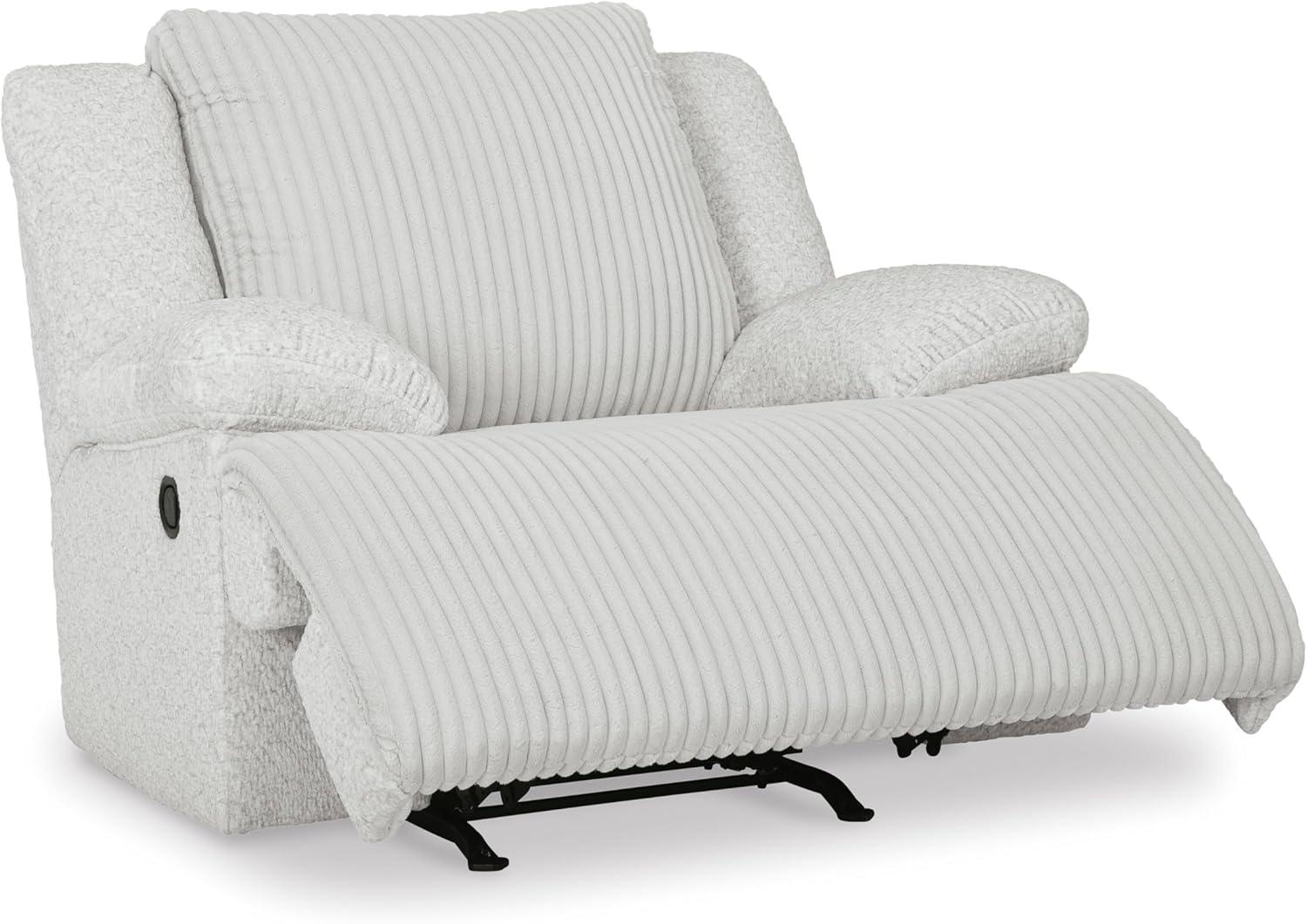 imageSignature Design by Ashley Top Tier Casual 3Piece Reclining Sectional Sofa with Chaise Console and Cup Holders Dark BrownWhite