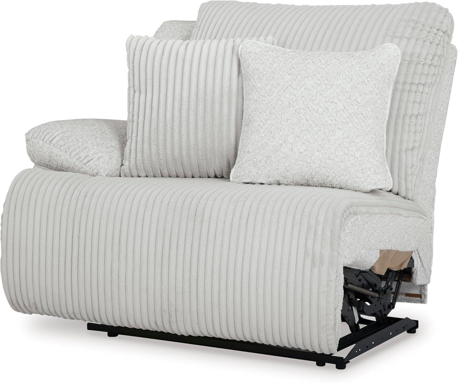 imageSignature Design by Ashley Top Tier Casual 3Piece Reclining Sectional Sofa with Chaise Console and Cup Holders Dark BrownWhite