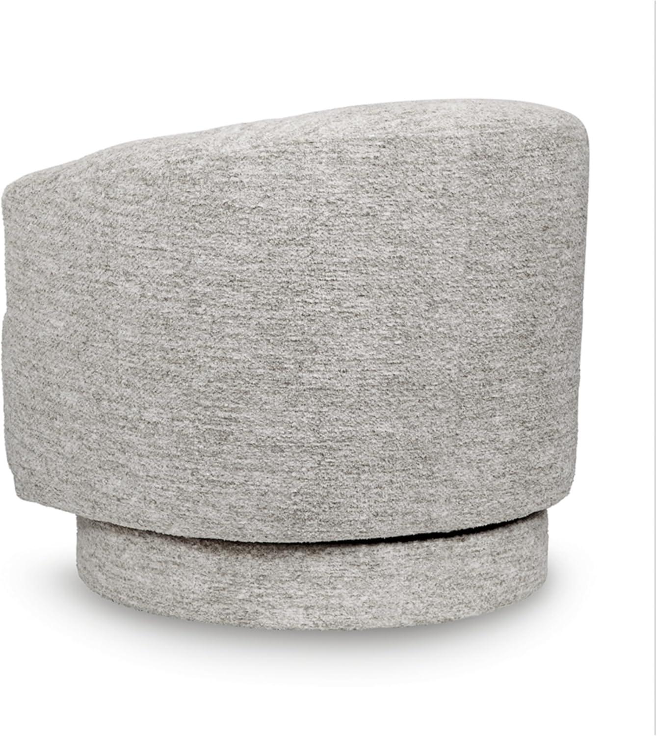 imageSignature Design by Ashley Wardsor Contemporary UltraSoft Swivel Chair with Low Back and Recessed Arms for Living Room Light Gray