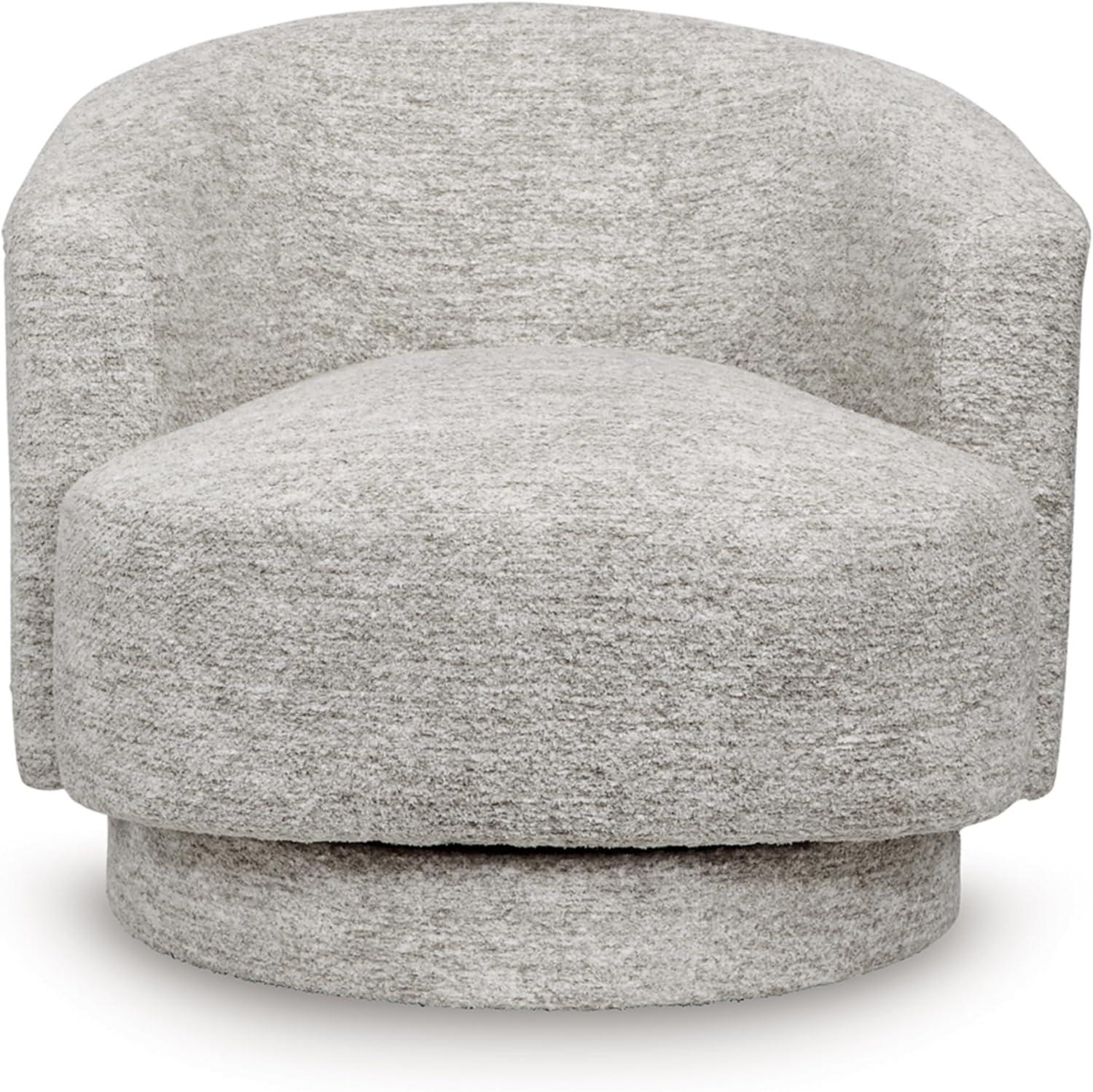 imageSignature Design by Ashley Wardsor Contemporary UltraSoft Swivel Chair with Low Back and Recessed Arms for Living Room Light Gray