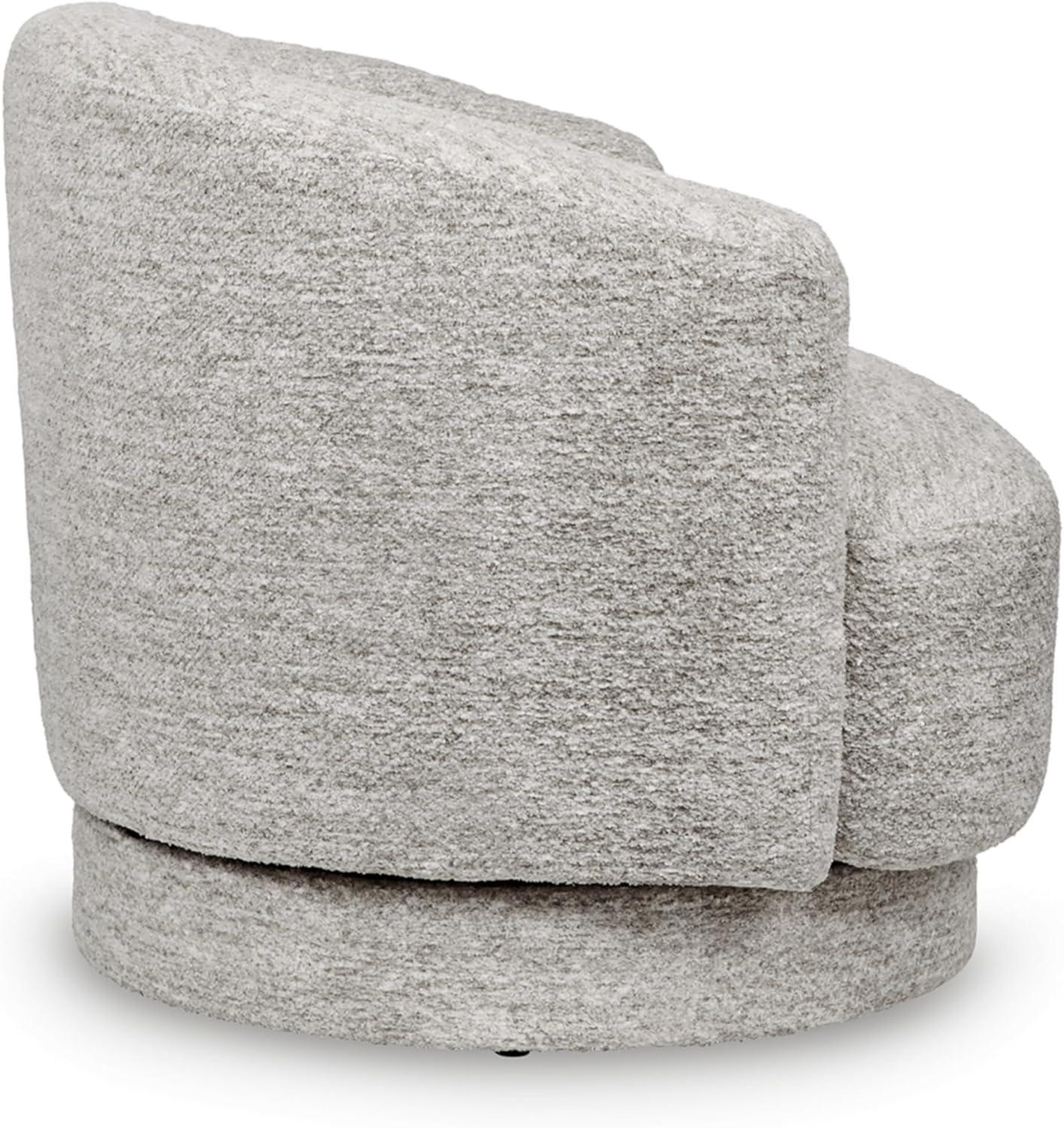 imageSignature Design by Ashley Wardsor Contemporary UltraSoft Swivel Chair with Low Back and Recessed Arms for Living Room Light Gray