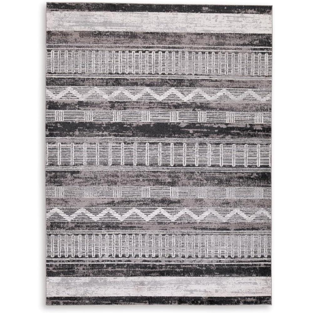 imageSignature Design by Ashley Henchester Contemporary 5 x 7 Machine Woven Tribal Pattern Medium Area Rug Low Pile Machine Washable Multicolor5 x 7