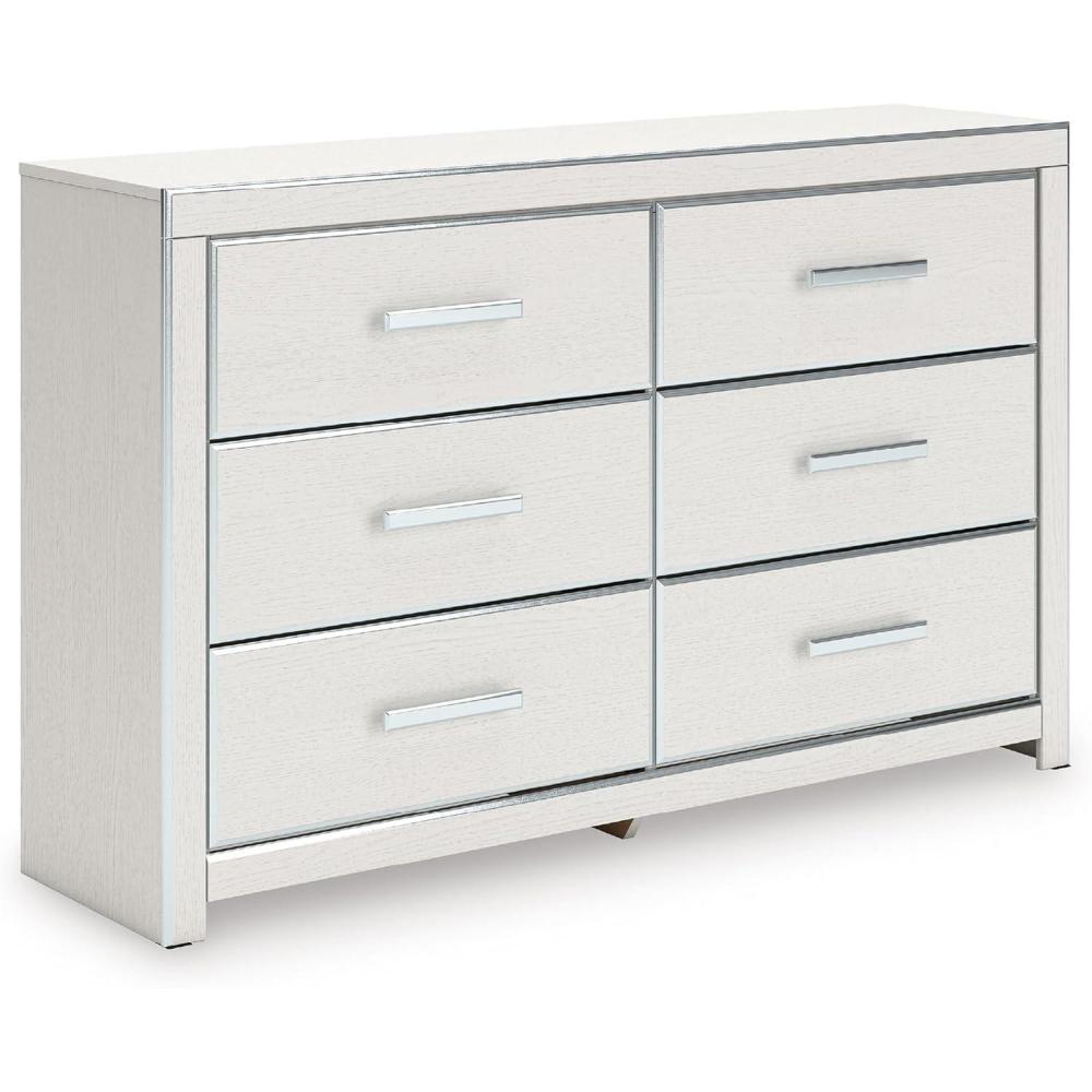 imageSignature Design by Ashley Ravalori Contemporary 6Drawer Dresser with Wood Finish WhiteWhite