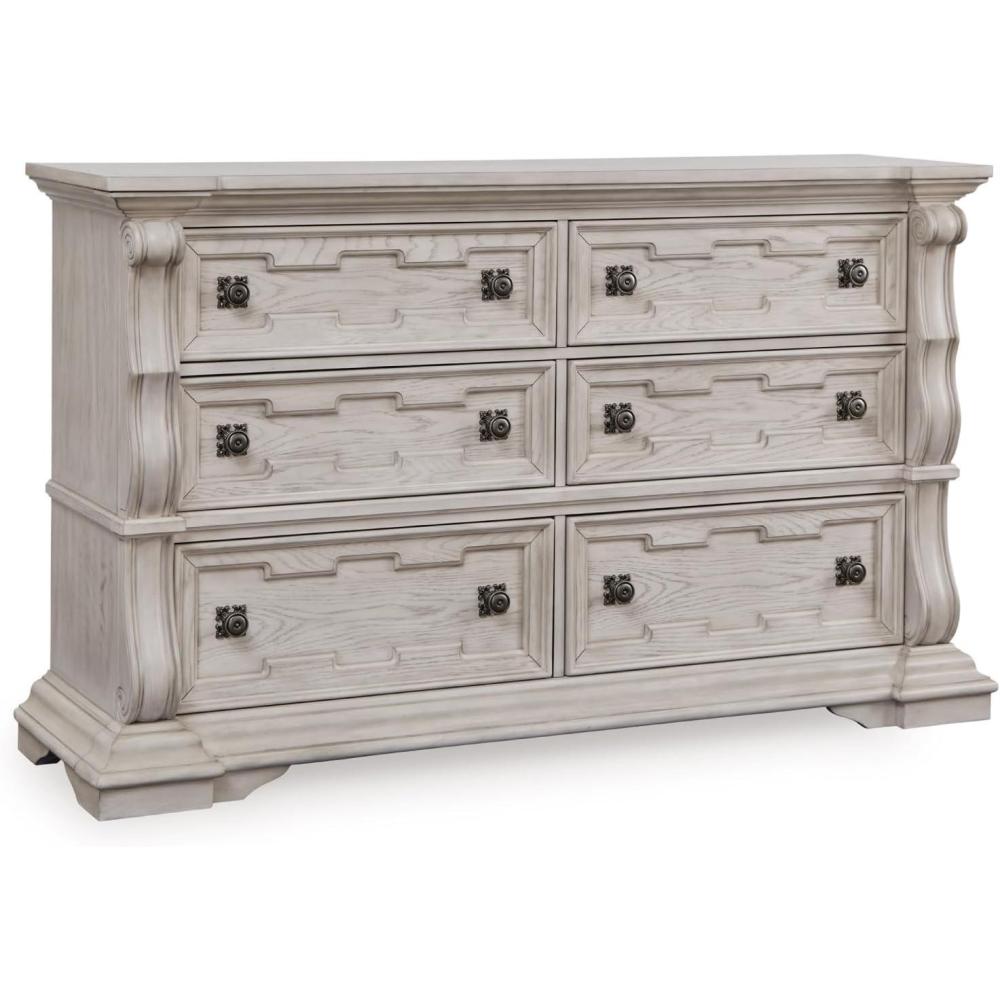 imageSignature Design by Ashley Valleymont Traditional 6Drawer Dresser with Wood Finish Beige