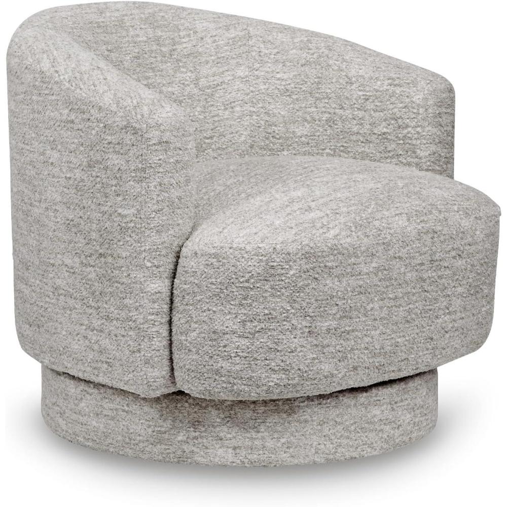imageSignature Design by Ashley Wardsor Contemporary UltraSoft Swivel Chair with Low Back and Recessed Arms for Living Room Light Gray