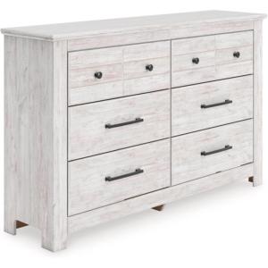 Signature Design by Ashley Allihauser Farmhouse 5-Drawer Chest with Safety Stop, Whitewash(Dresser)