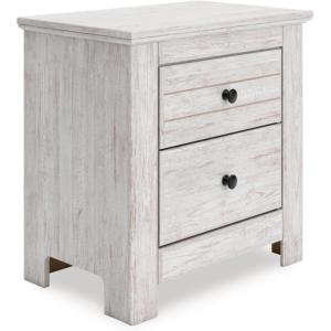Signature Design by Ashley Allihauser Farmhouse 5-Drawer Chest with Safety Stop, Whitewash(Nightstand)