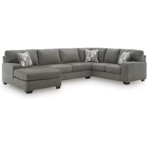 Signature Design by Ashley Casual Seyler Lane U-Shape Right-Arm Facing 3-Piece Sleeper Sectional with Chaise and Removable Cushion, Gray(3-Piece Sectional with Chaise)