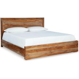 Signature Design by Ashley Dressonni Rustic 6-Drawer Dresser and Mirror with Velvet-Lined Top Drawers and Safety Stop, Dark Brown & Light Brown(King Panel Bed)