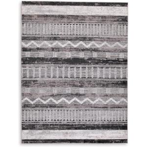 Signature Design by Ashley Henchester Contemporary 5′ x 7′ Machine Woven Tribal Pattern Medium Area Rug, Low Pile, Machine Washable, Multicolor(5′ x 7′)