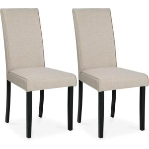 Signature Design by Ashley Kimonte Parsons 19″ Dining Room Chair, Set of 2, Ivory(Beige)