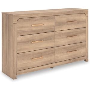 Signature Design by Ashley Prandefort Modern 5-Drawer Chest with Safety Stop, Light Brown(Dresser)