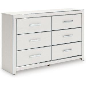 Signature Design by Ashley Ravalori Contemporary 6-Drawer Dresser with Wood Finish, White(White)