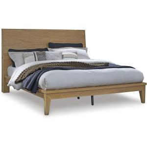 Signature Design by Ashley Sherbana Casual 6-Drawer Dresser with Safety Stop and Felt-Lined Top Drawers, Light Brown(Queen Panel Bed)