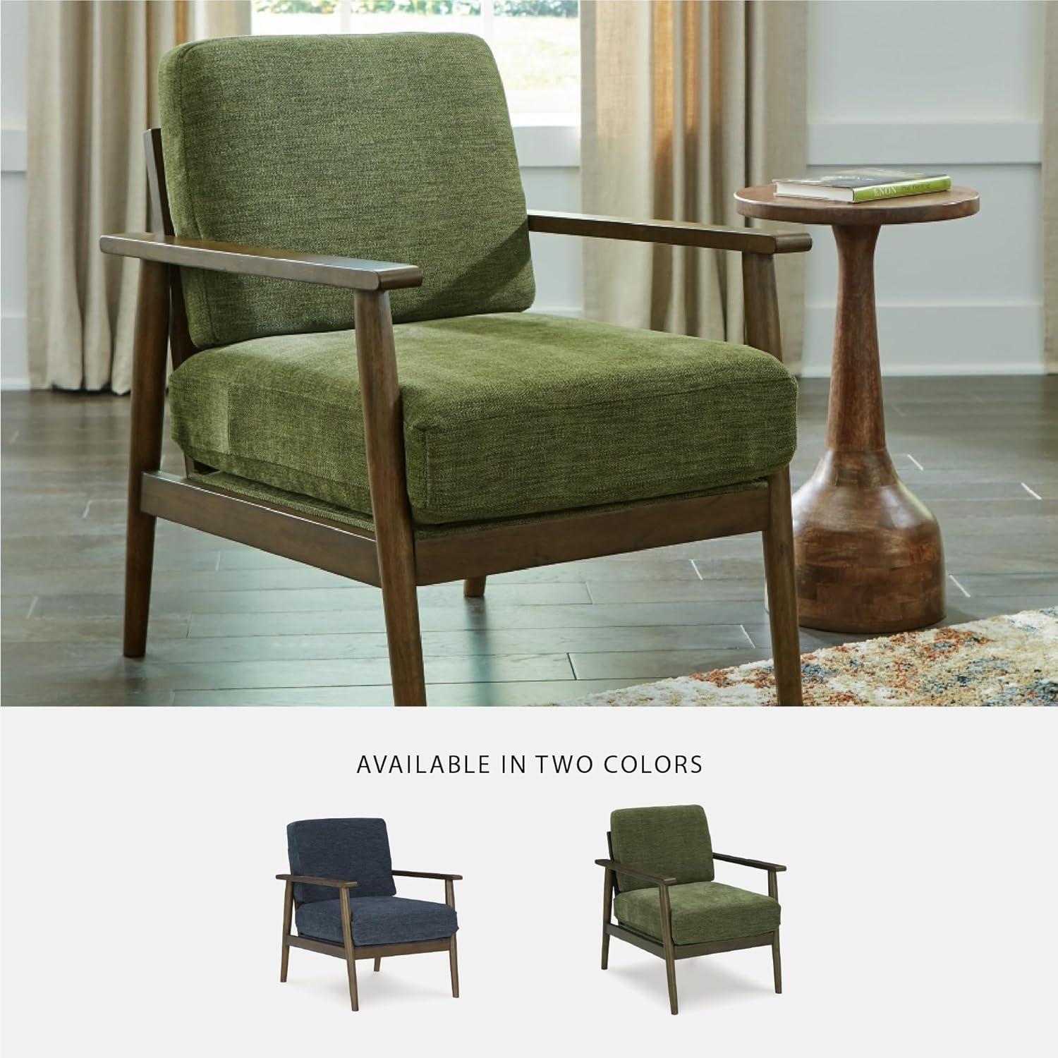 imageSignature Design by Ashley Bixler Classic Accent Chair with Removable Cushions and Tapered Legs BlueGreen