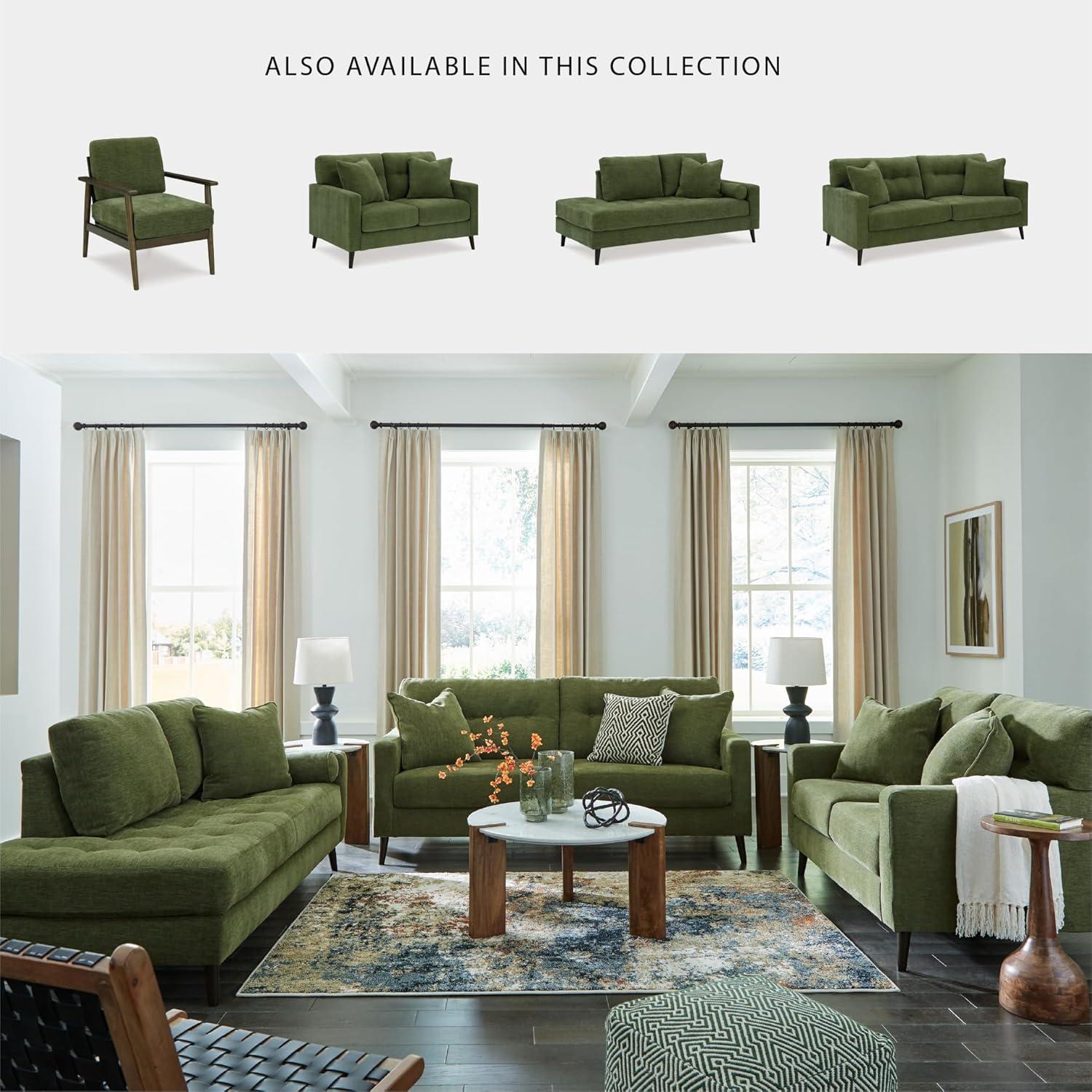 imageSignature Design by Ashley Bixler Classic Accent Chair with Removable Cushions and Tapered Legs BlueGreen