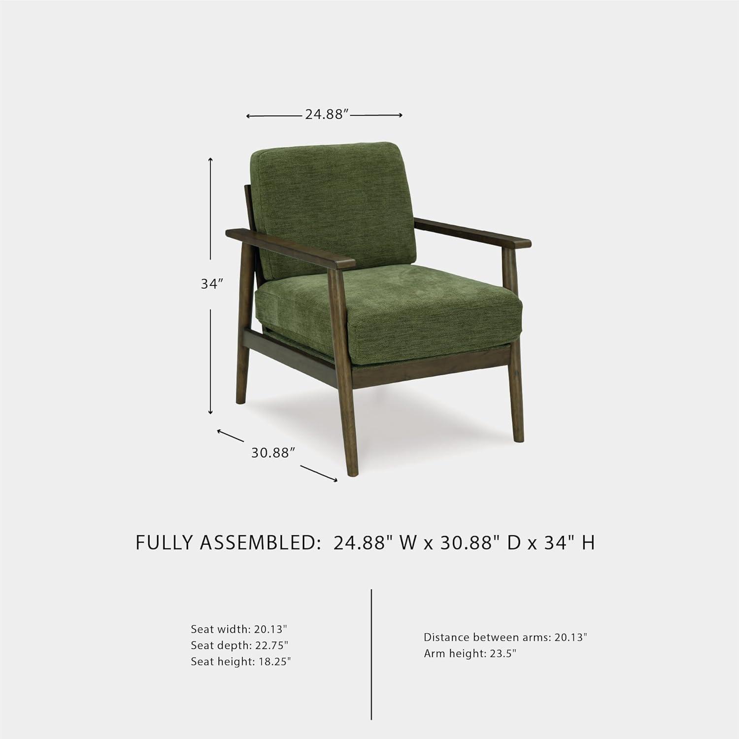 imageSignature Design by Ashley Bixler Classic Accent Chair with Removable Cushions and Tapered Legs BlueGreen