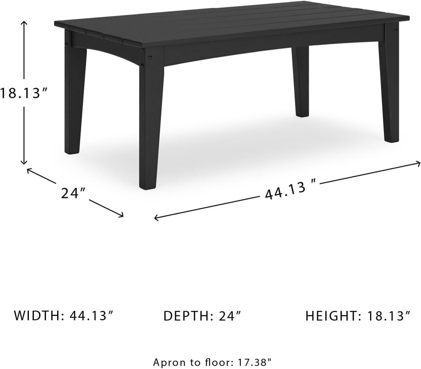 imageSignature Design by Ashley Hyland Wave Modern Weather Resistant HDPE Outdoor Coffee Table WhiteBlack