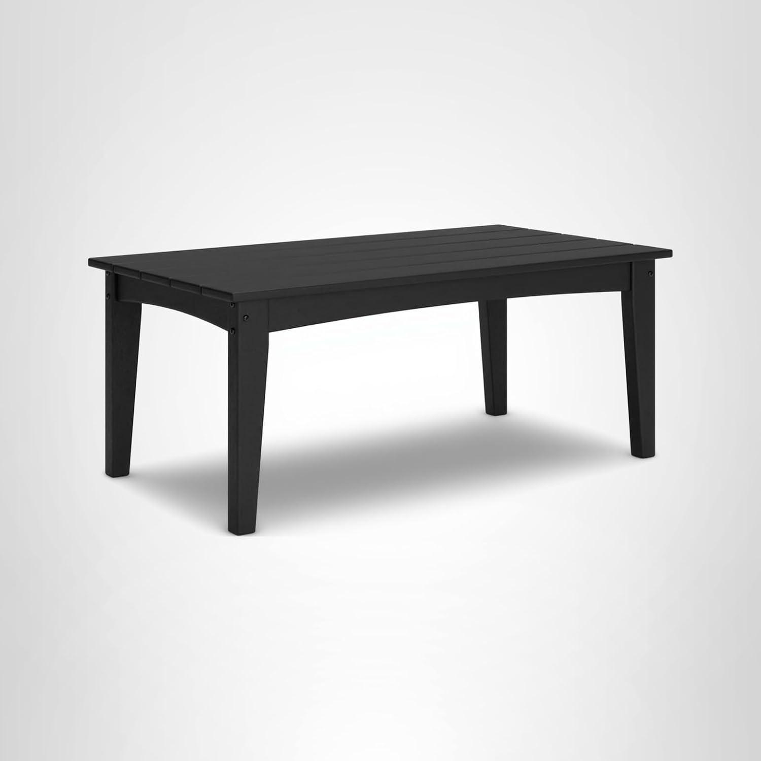 imageSignature Design by Ashley Hyland Wave Modern Weather Resistant HDPE Outdoor Coffee Table WhiteBlack