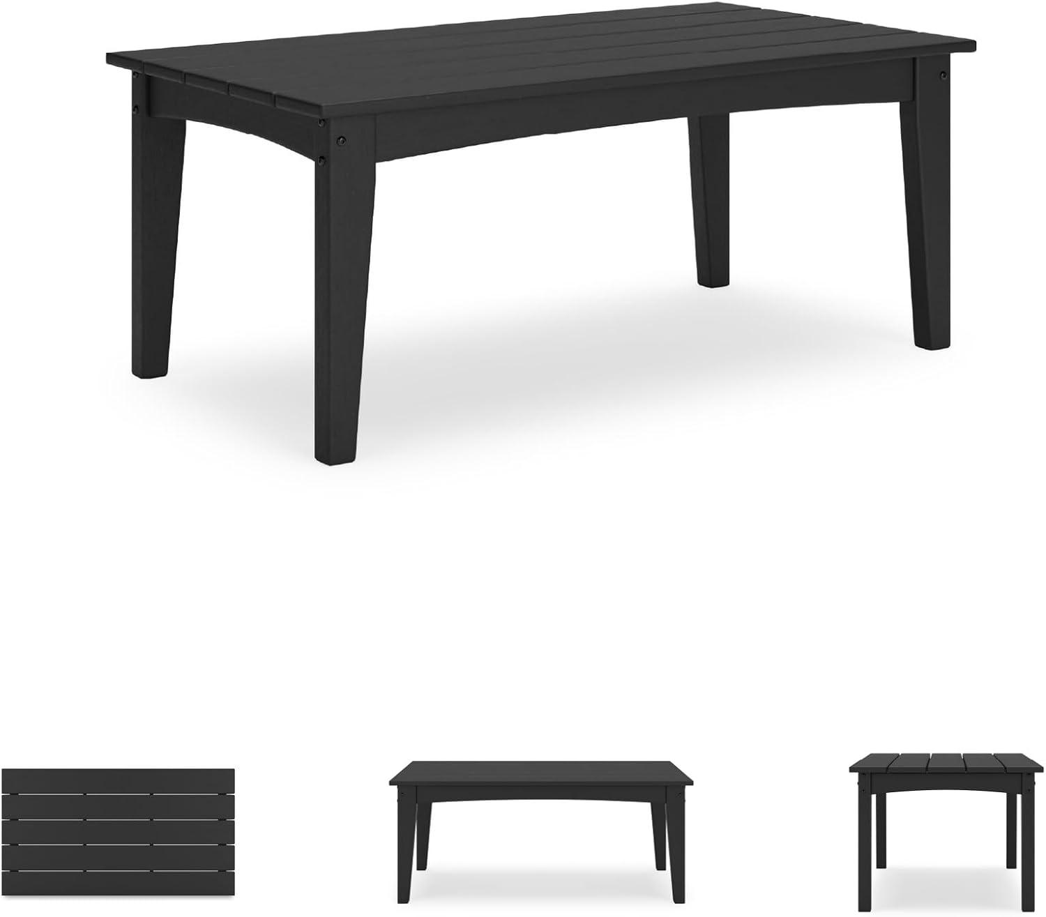 imageSignature Design by Ashley Hyland Wave Modern Weather Resistant HDPE Outdoor Coffee Table WhiteBlack