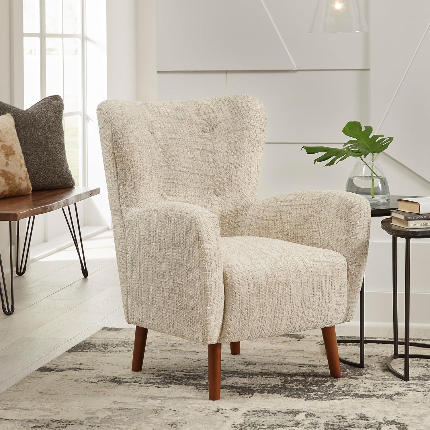 imageSignature Design by Ashley Jemison NextGen Nuvella Contemporary Tufted Upholstered Accent Chair Beige