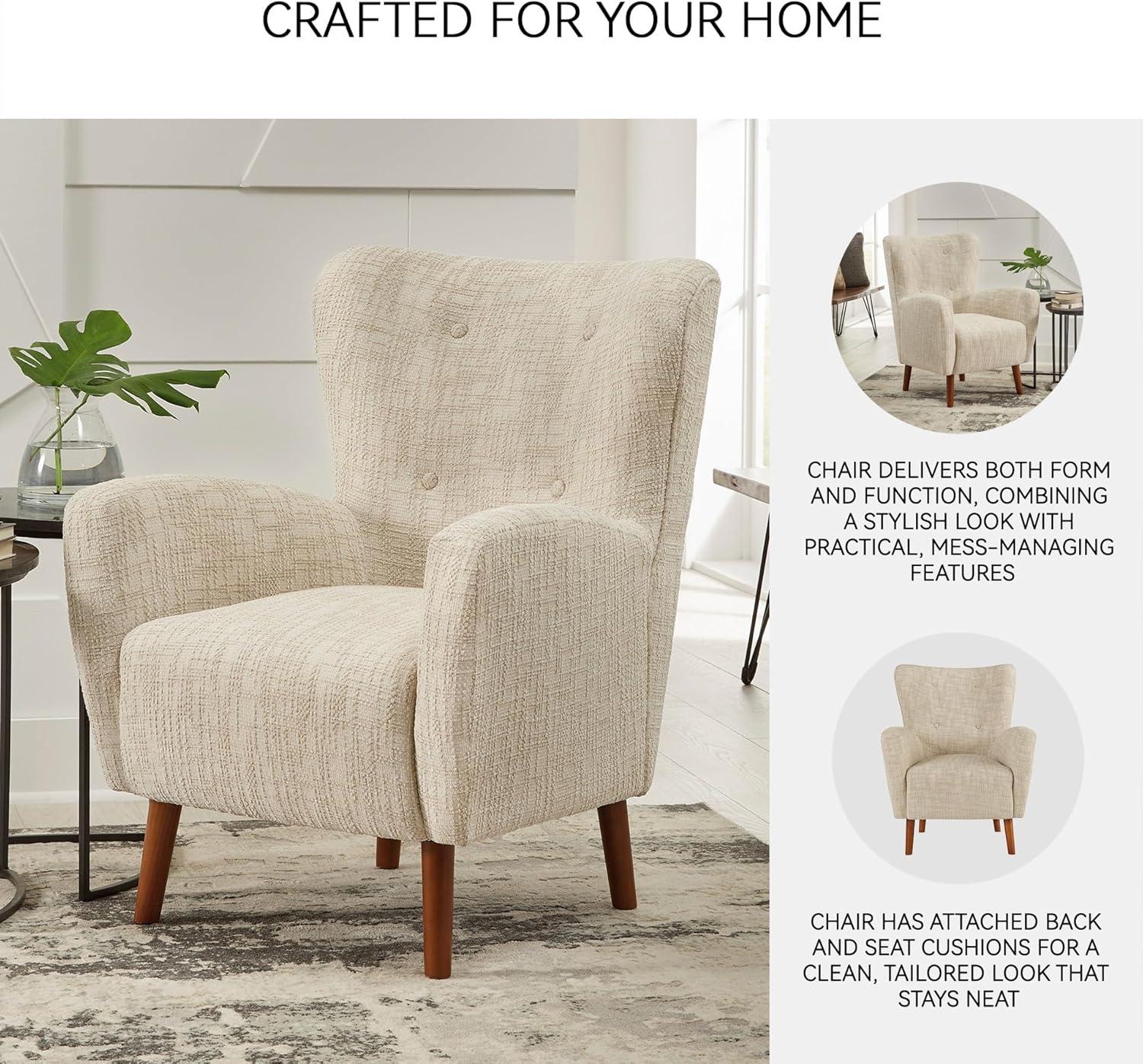 imageSignature Design by Ashley Jemison NextGen Nuvella Contemporary Tufted Upholstered Accent Chair Beige