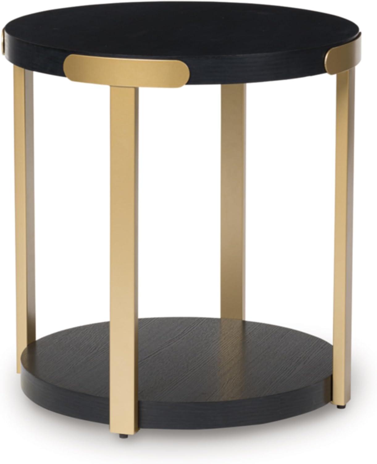 imageSignature Design by Ashley Shylore Contemporary Occasional Table Set Coffee Table and 2 End Tables Wood 3625 W x 3625 D x 1813 H BlackBrass