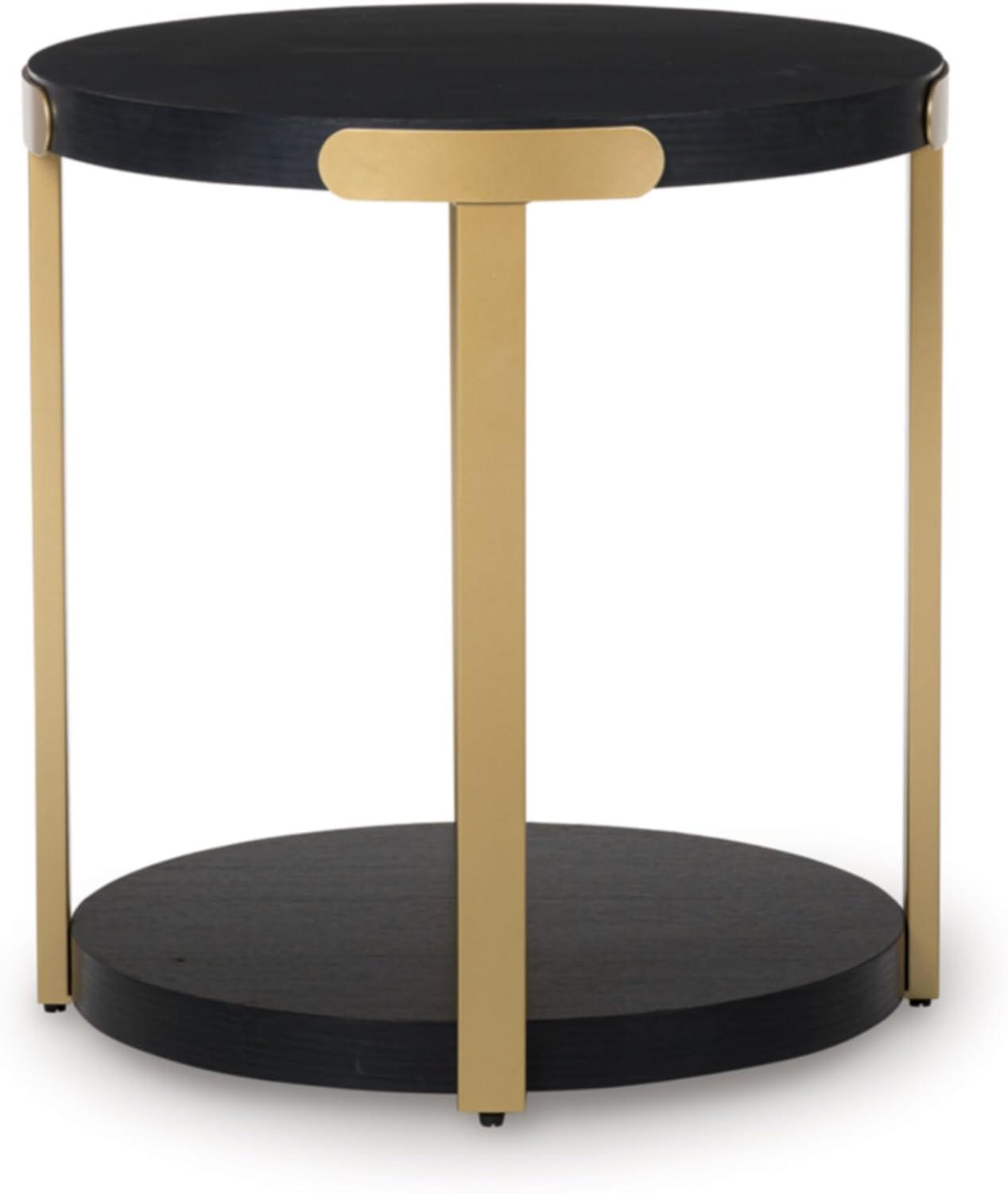 imageSignature Design by Ashley Shylore Contemporary Occasional Table Set Coffee Table and 2 End Tables Wood 3625 W x 3625 D x 1813 H BlackBrass