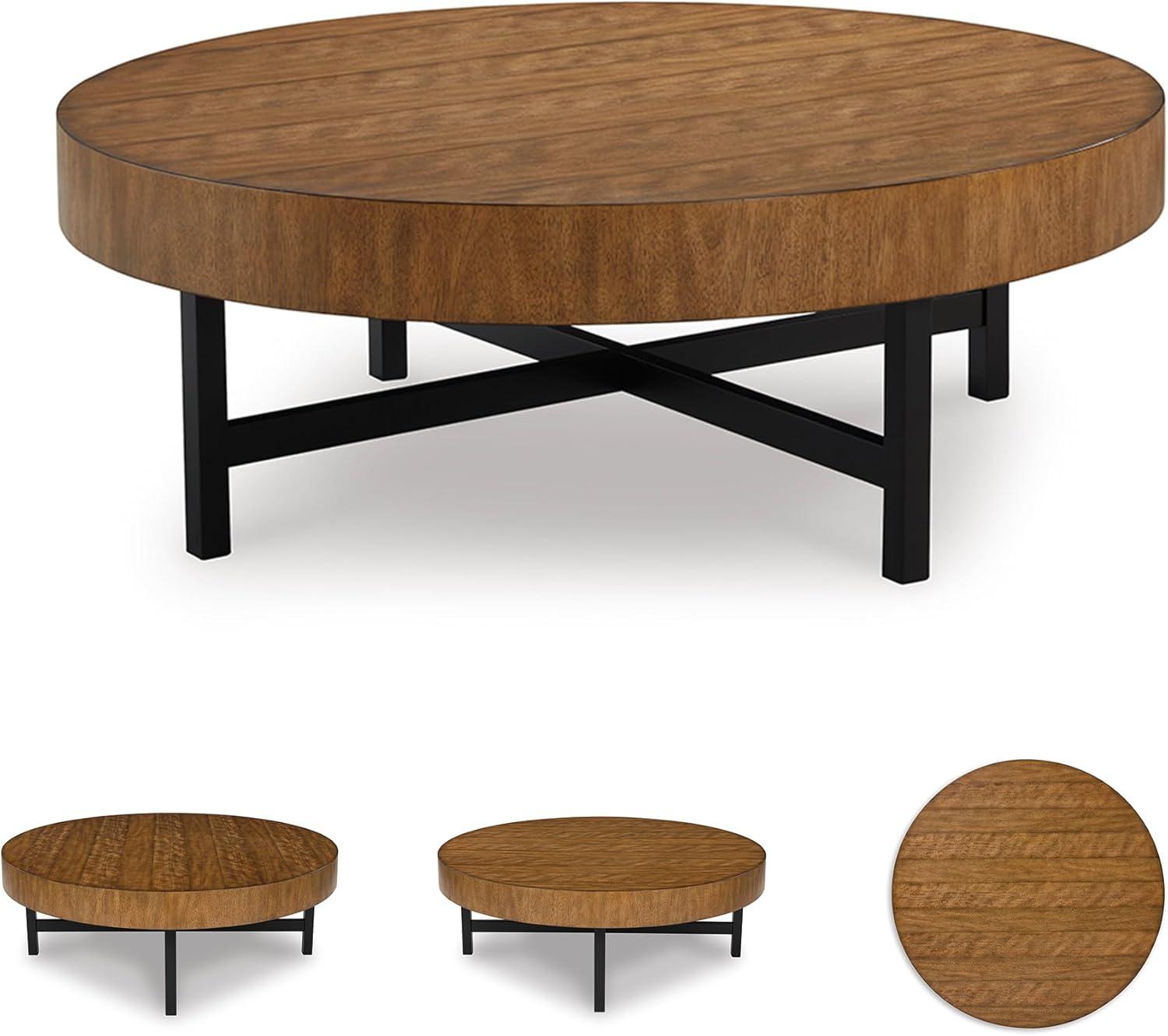 imageSignature Design by Ashley Steenlage Contemporary Table with Metal Frame Set of 2 Black amp Light Brown