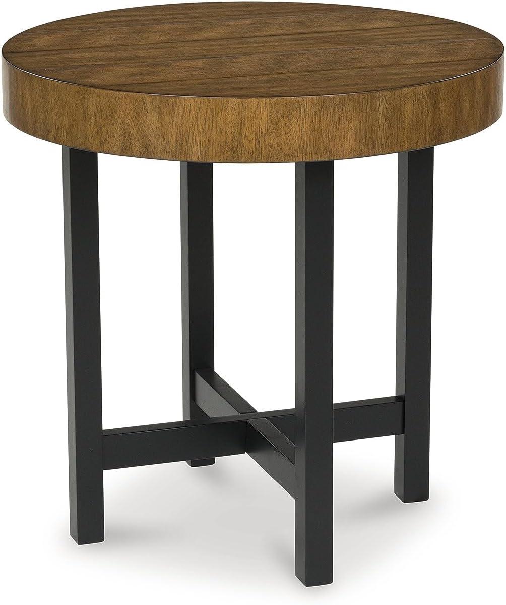 imageSignature Design by Ashley Steenlage Contemporary Table with Metal Frame Set of 2 Black amp Light Brown