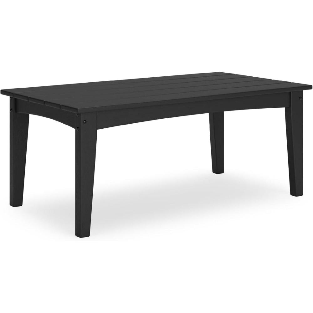 imageSignature Design by Ashley Hyland Wave Modern Weather Resistant HDPE Outdoor Coffee Table WhiteBlack