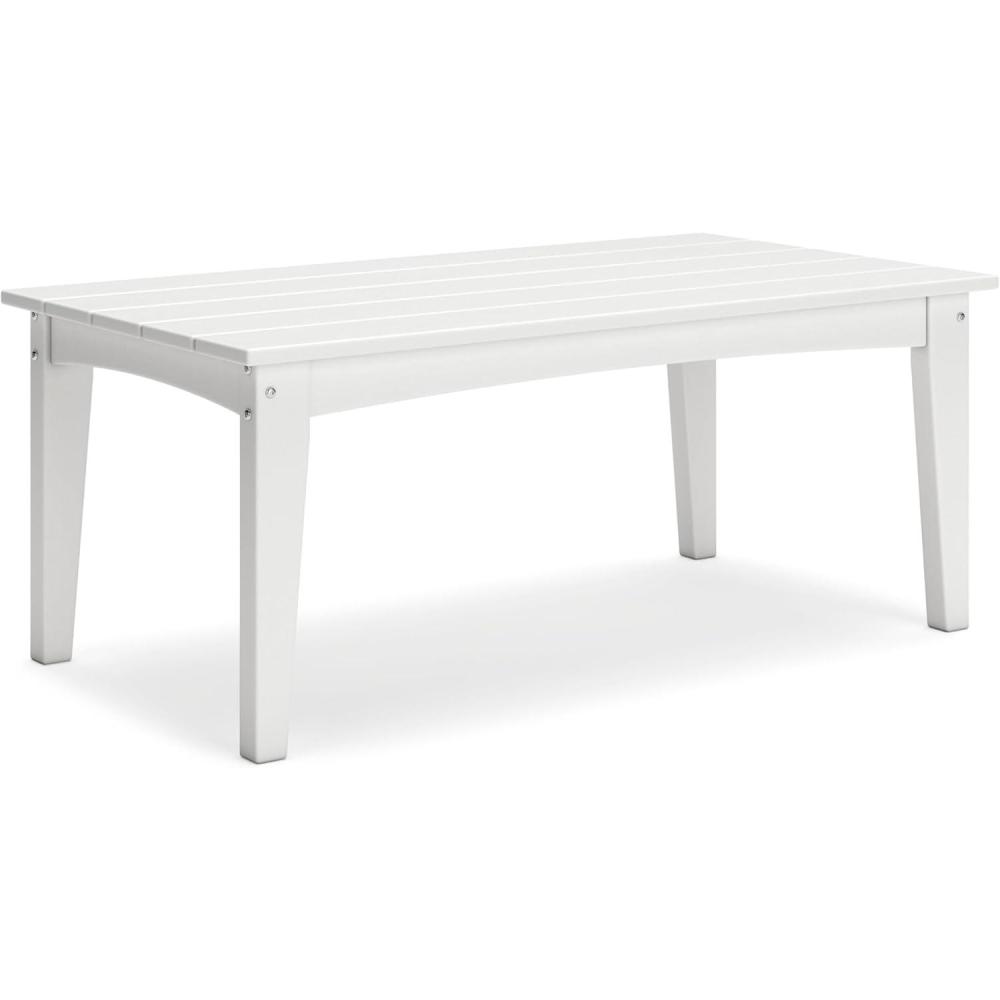 imageSignature Design by Ashley Hyland Wave Modern Weather Resistant HDPE Outdoor Coffee Table WhiteWhite