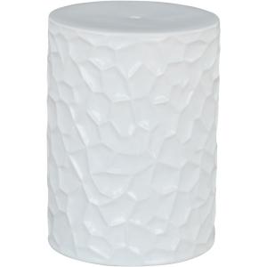 Signature Design by Ashley Polly Geometric Honeycomb Indoor Outdoor Accent Stool or Table, White(Irregular)