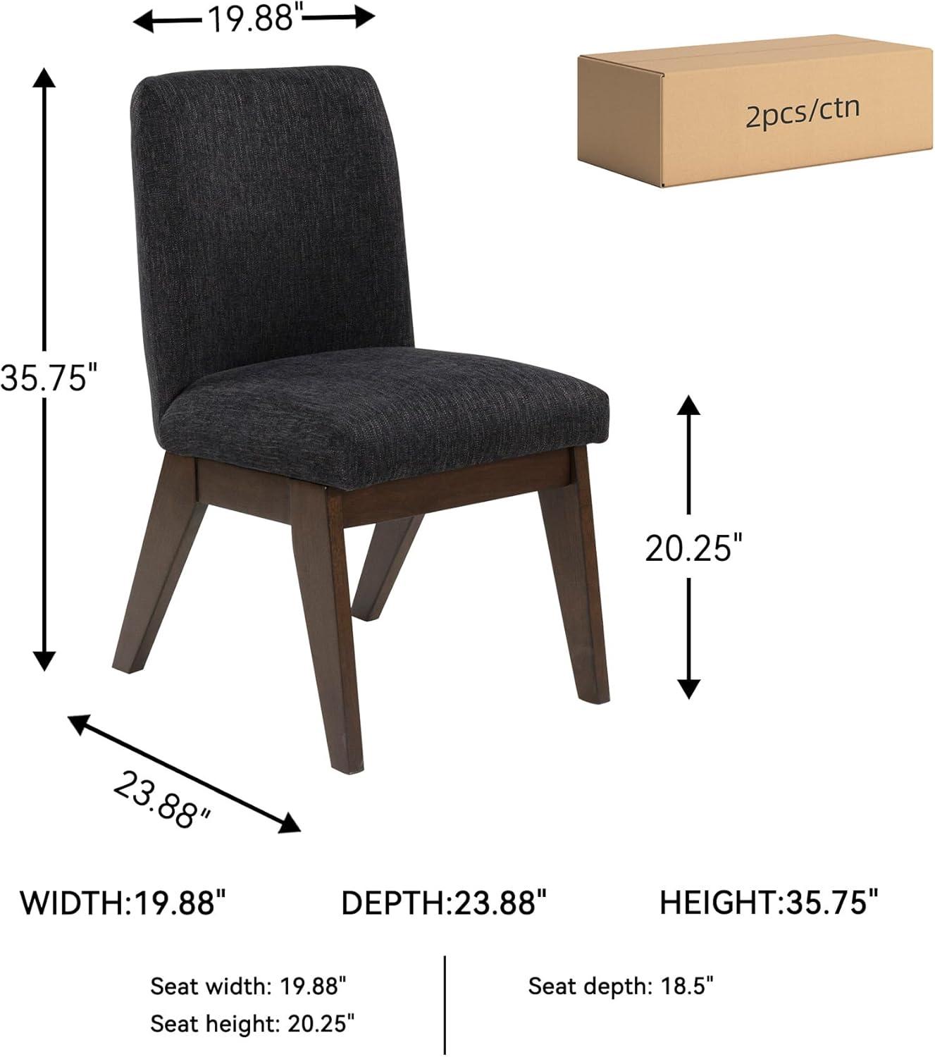 imageSignature Design by Ashley Kendamor MidCentury Modern Upholstered Dining Chair with Solid Wood Frame and Bucket Design Set of 2 Dark BrownDark Brown