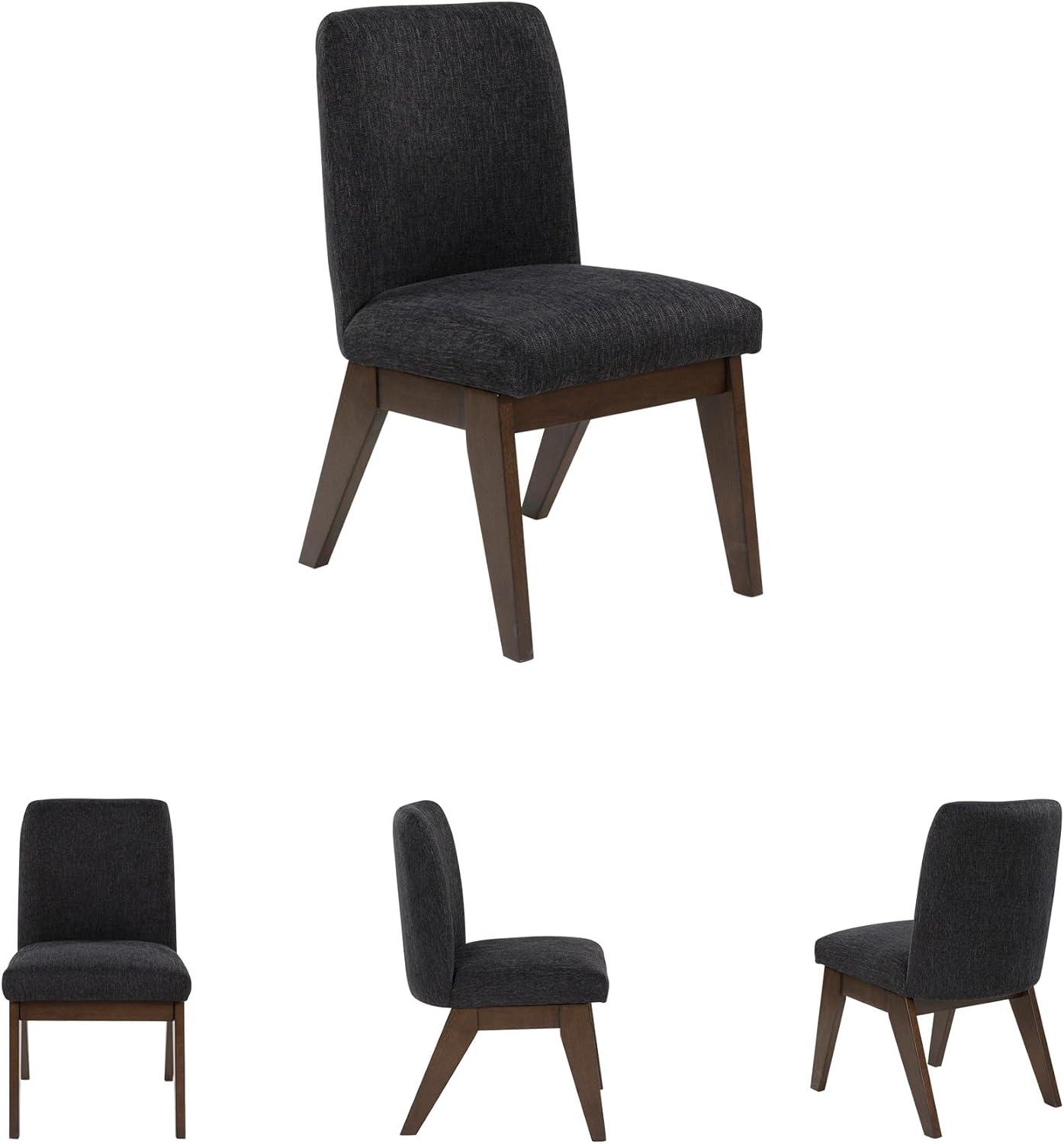imageSignature Design by Ashley Kendamor MidCentury Modern Upholstered Dining Chair with Solid Wood Frame and Bucket Design Set of 2 Dark BrownDark Brown