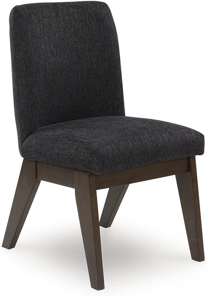 imageSignature Design by Ashley Kendamor MidCentury Modern Upholstered Dining Chair with Solid Wood Frame and Bucket Design Set of 2 Dark BrownDark Brown