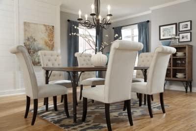 imageSignature Design by Ashley Kendamor MidCentury Modern Upholstered Dining Chair with Solid Wood Frame and Bucket Design Set of 2 Dark BrownLinen