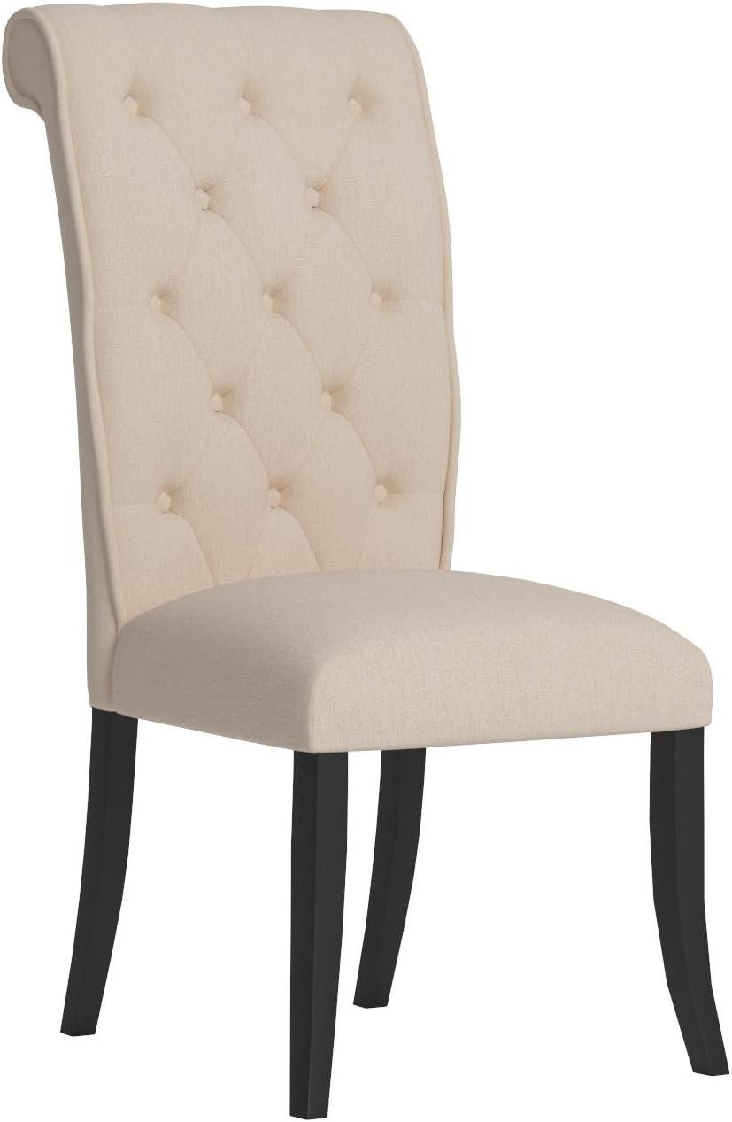 imageSignature Design by Ashley Kendamor MidCentury Modern Upholstered Dining Chair with Solid Wood Frame and Bucket Design Set of 2 Dark BrownLinen