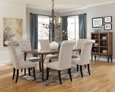 imageSignature Design by Ashley Kendamor MidCentury Modern Upholstered Dining Chair with Solid Wood Frame and Bucket Design Set of 2 Dark BrownLinen