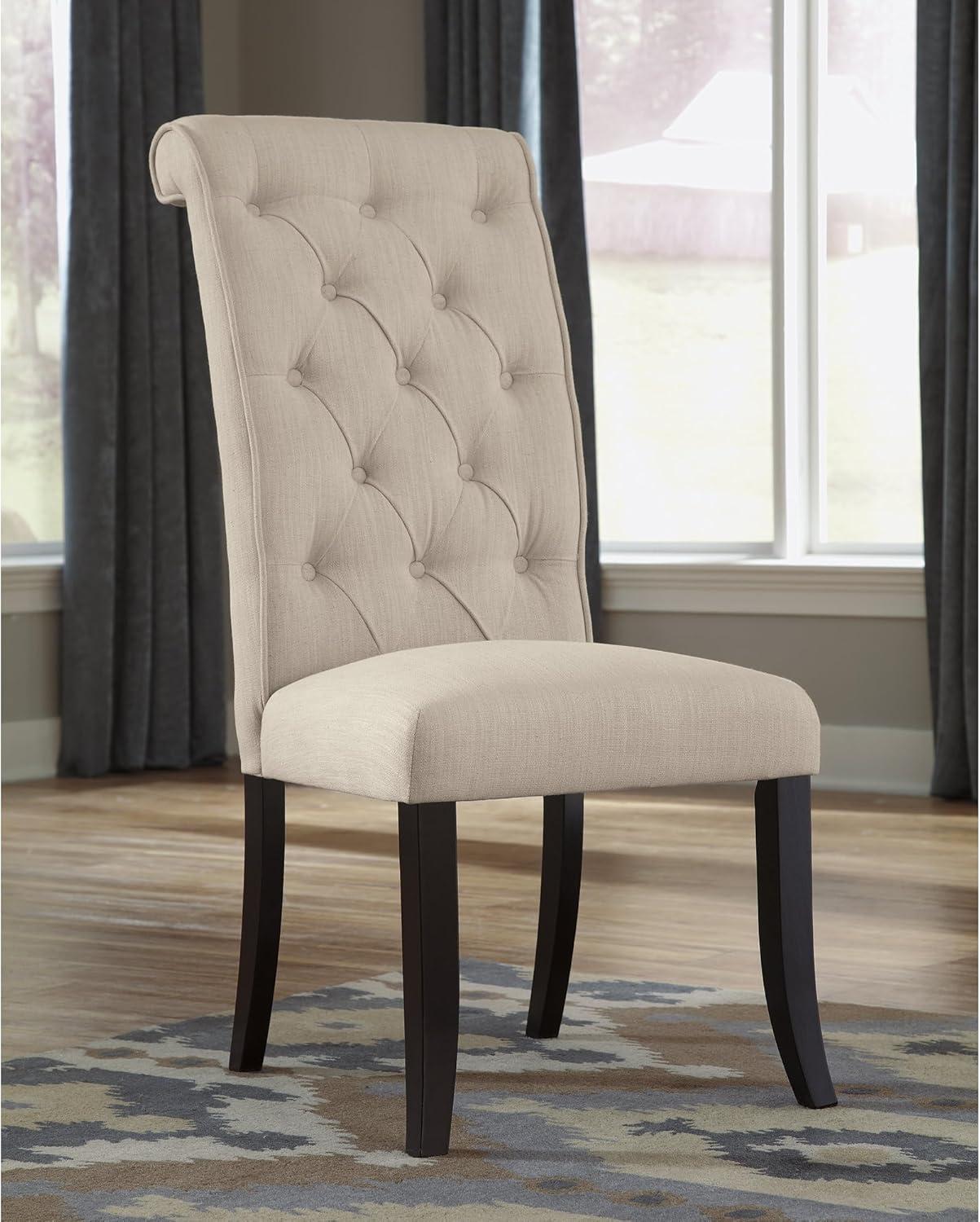 imageSignature Design by Ashley Kendamor MidCentury Modern Upholstered Dining Chair with Solid Wood Frame and Bucket Design Set of 2 Dark BrownLinen