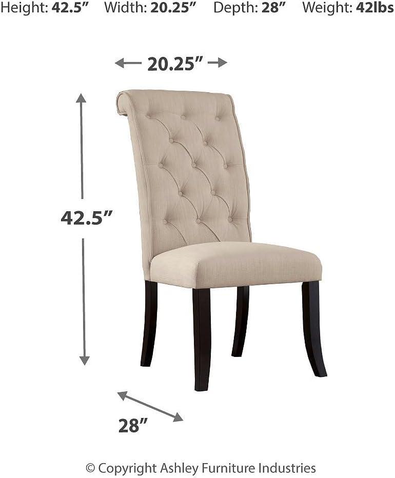 imageSignature Design by Ashley Kendamor MidCentury Modern Upholstered Dining Chair with Solid Wood Frame and Bucket Design Set of 2 Dark BrownLinen